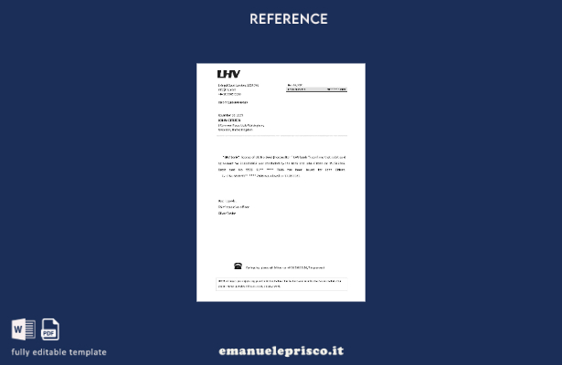 modello di riferimento per la chiusura LHV del Regno Unito in stile verificato